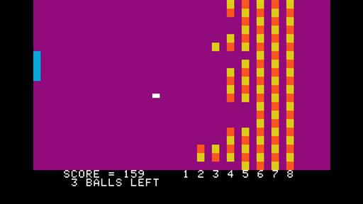 Screenshot of Breakout for Apple II