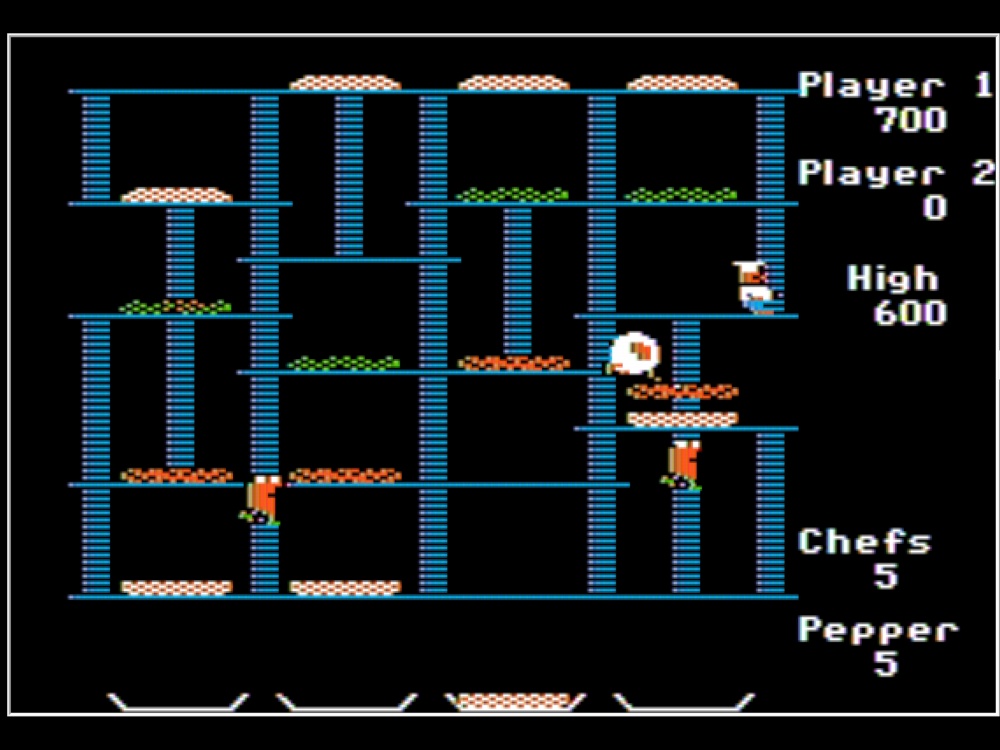 Gameplay of Burgertime for Apple II