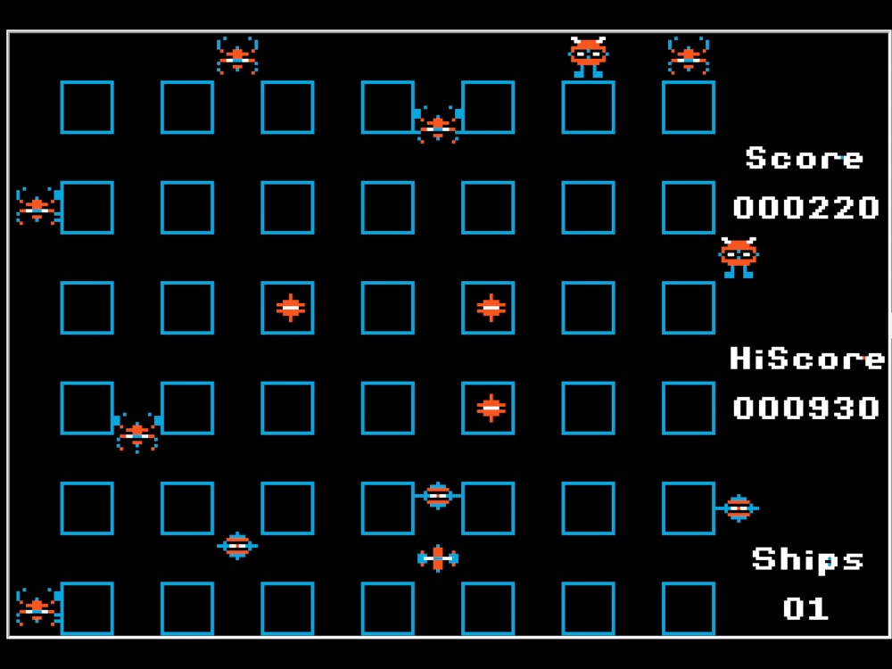 Gameplay of Crossfire for Apple II