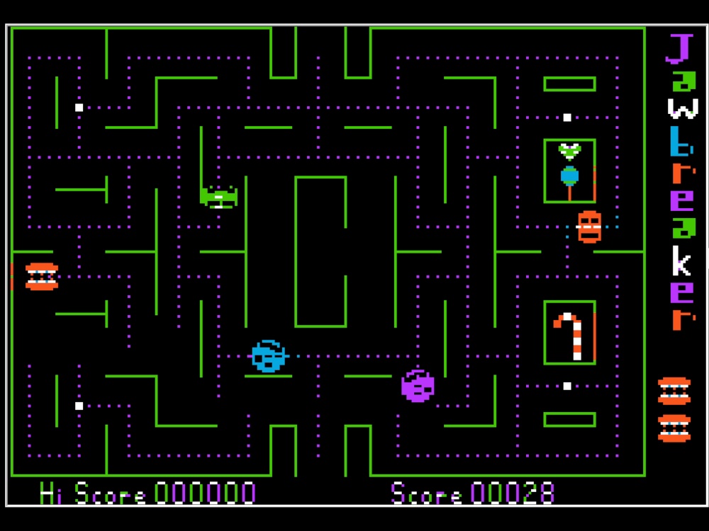 Gameplay of Jawbreaker for Apple II