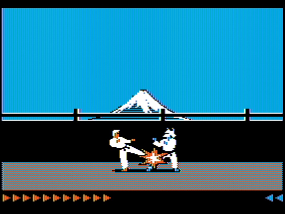 Gameplay of Karateka for Apple II