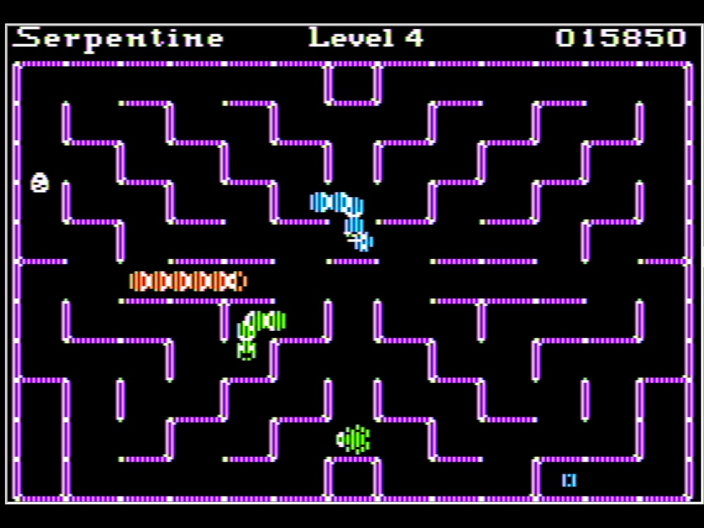 Gameplay of Serpentine for Apple II