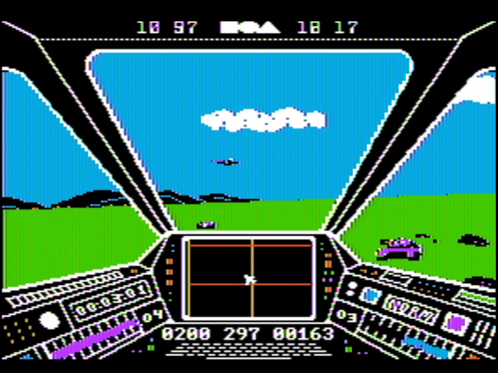 Gameplay of Skyfox for Apple II