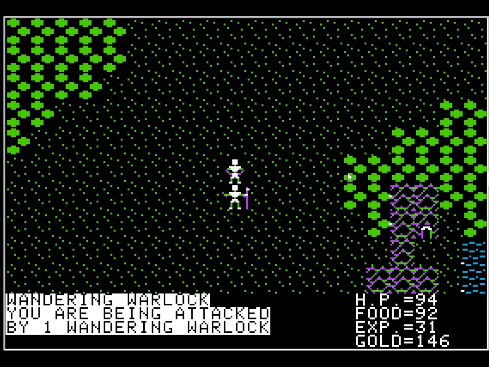 Gameplay of Ultima for Apple II