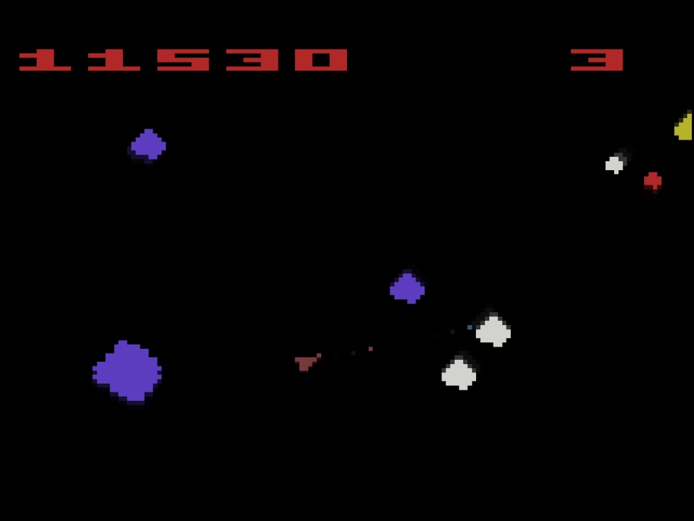 Gameplay of Asteroids for Atari 2600