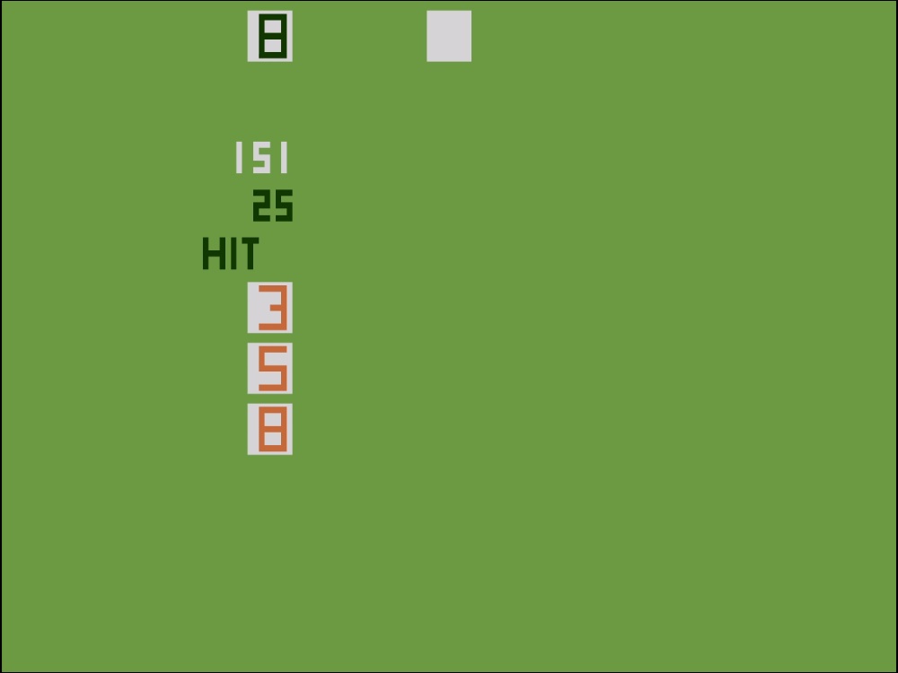 Screenshot of Blackjack for Atari 2600