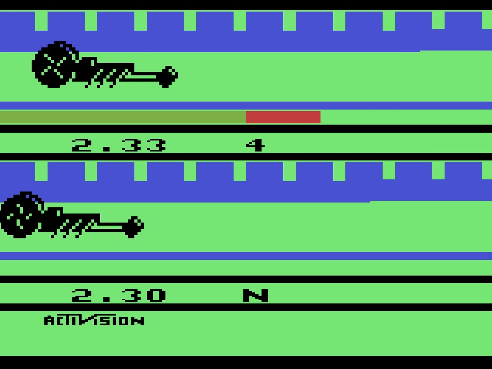 Gameplay of Dragster for Atari 2600