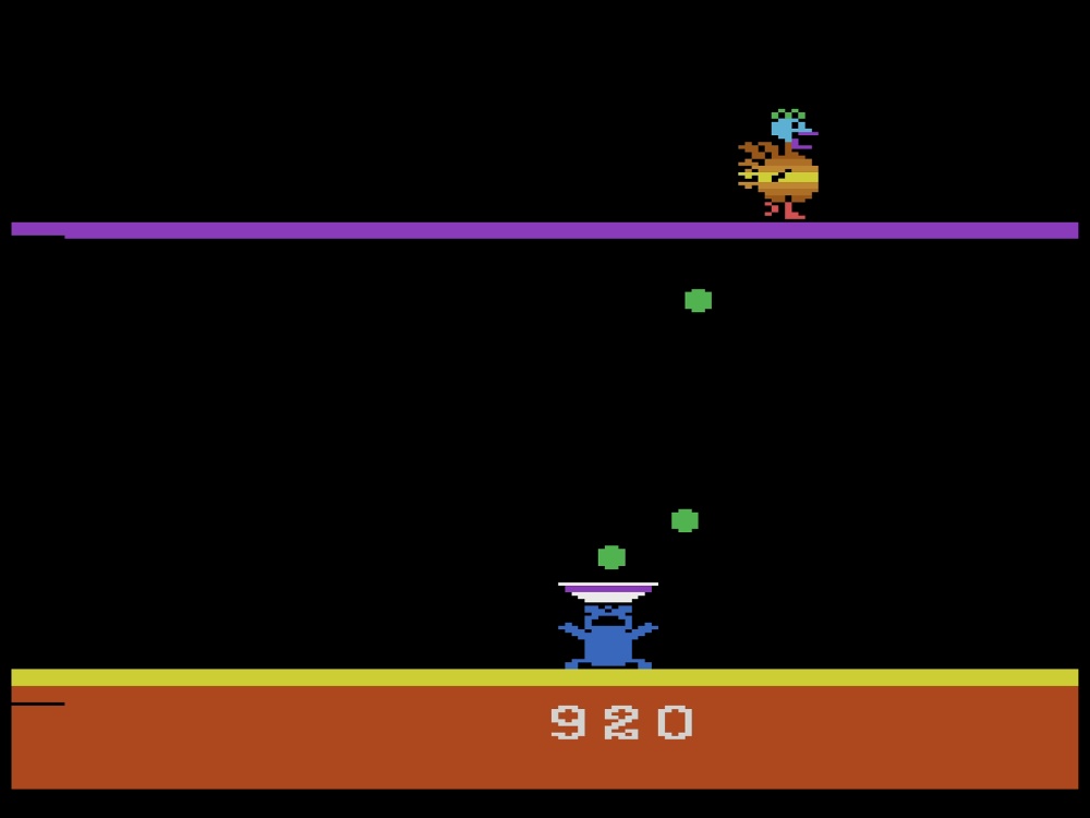 Gameplay of Eggomania for Atari 2600