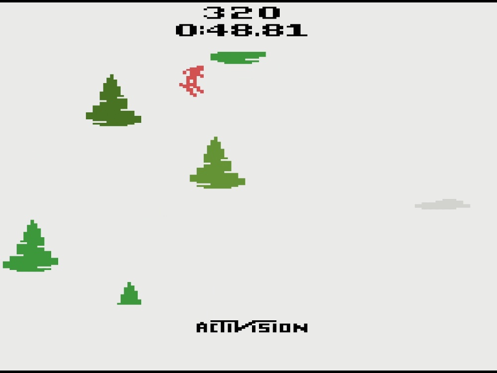 Gameplay of Skiing for Atari 2600