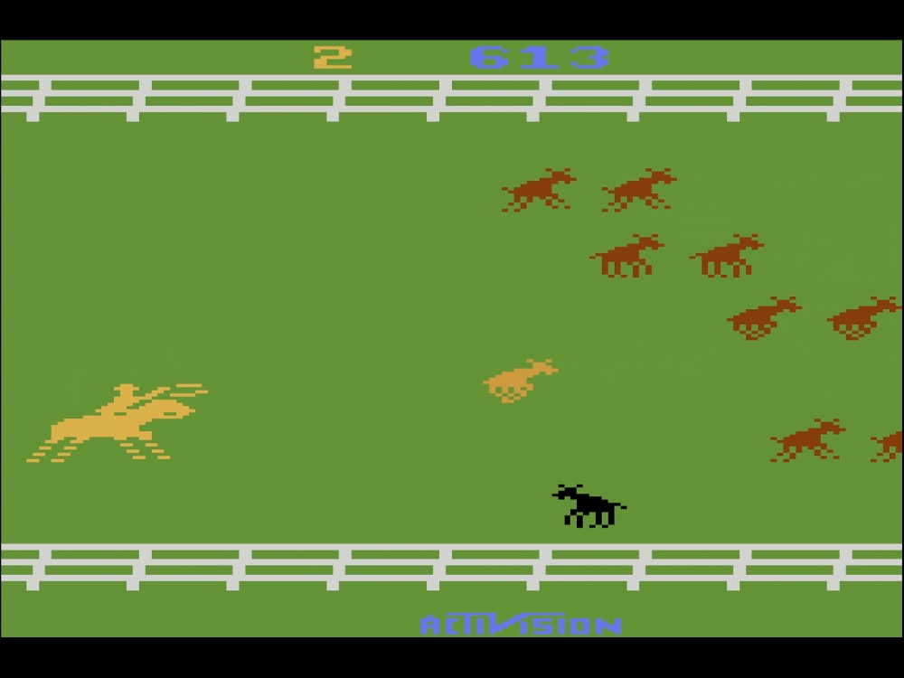 Gameplay of Stampede for Atari 2600