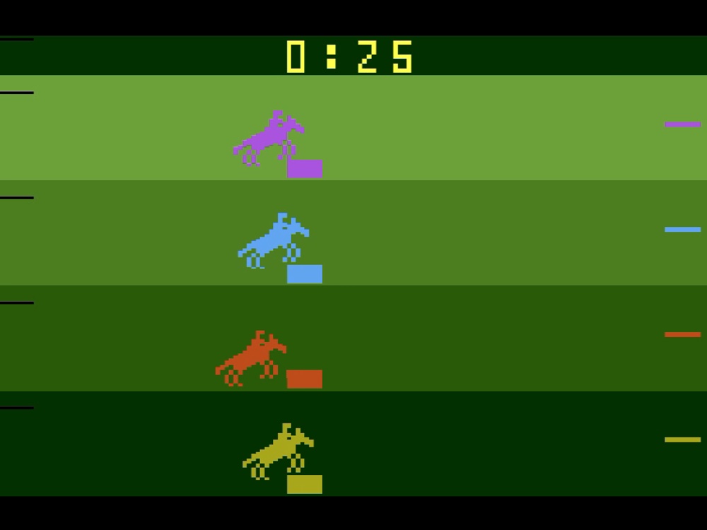 Gameplay of Steeplechase for Atari 2600