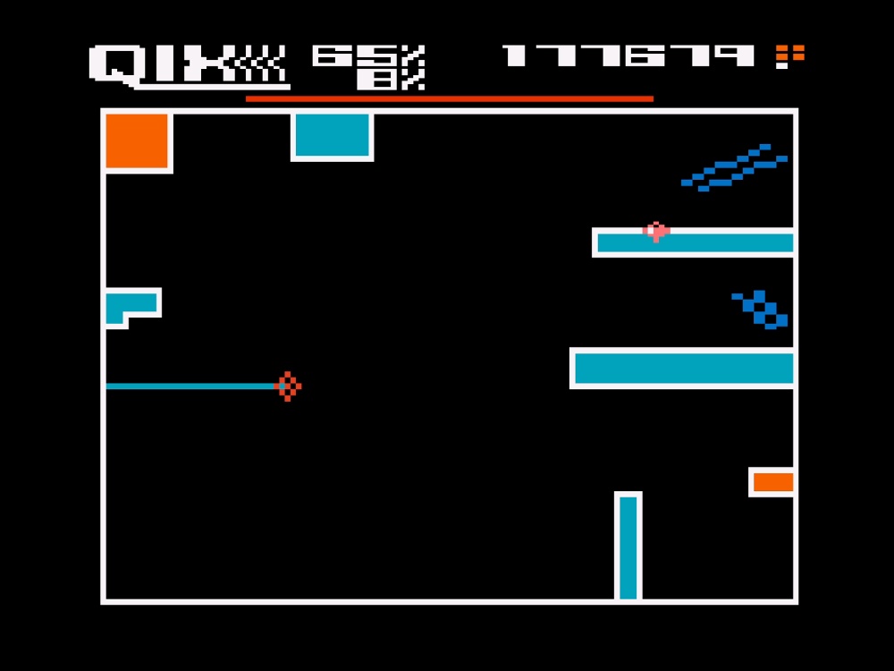 Gameplay of Qix for Atari 5200