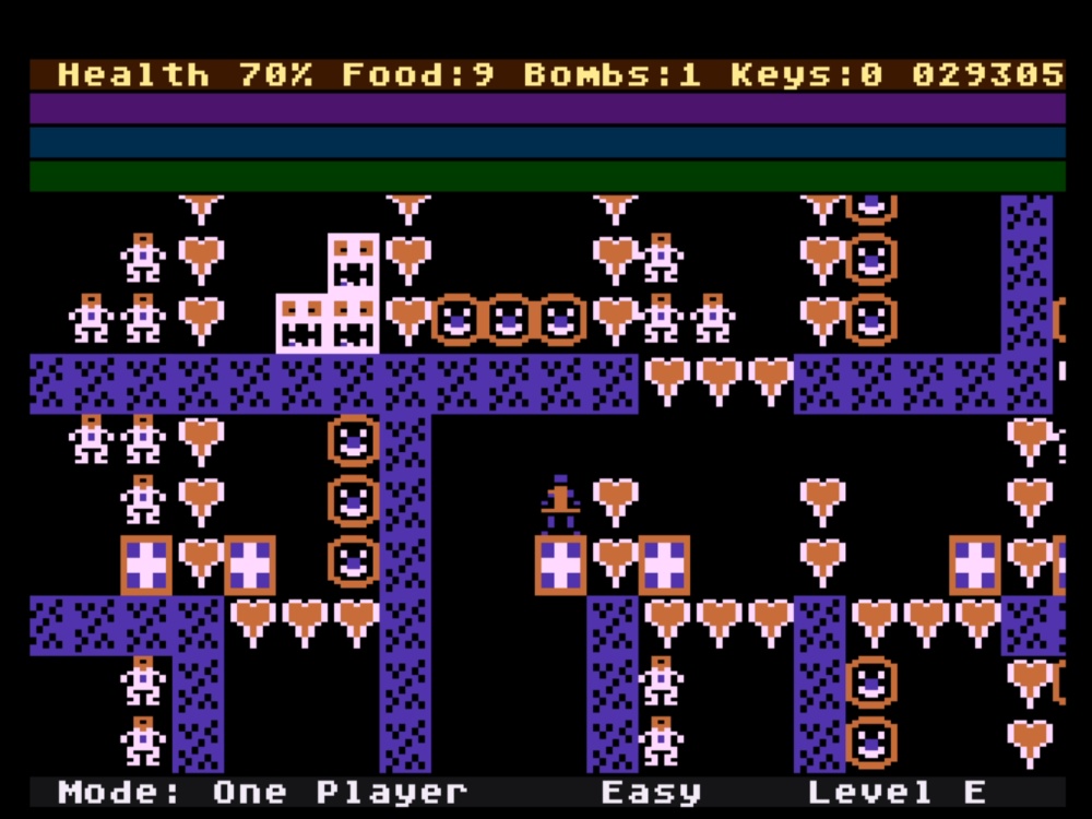 Gameplay of Dandy for Atari 8 Bit