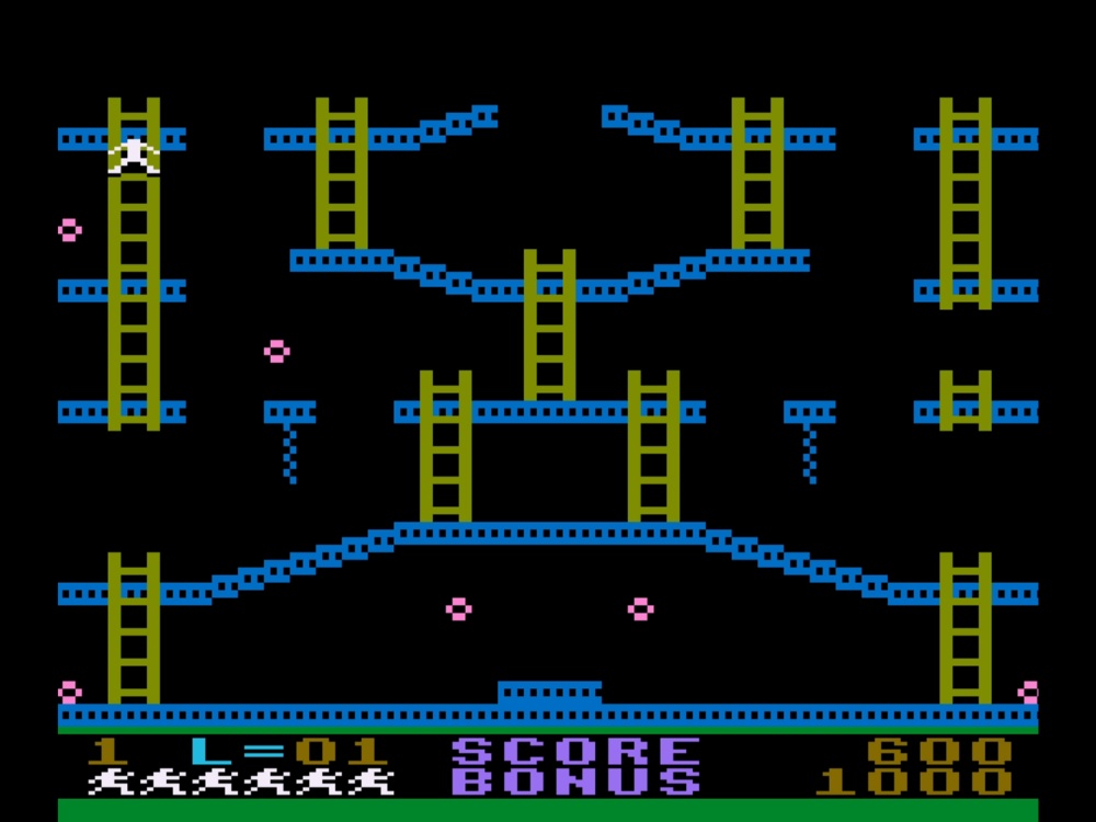 Gameplay of Jumpman for Atari 8 Bit