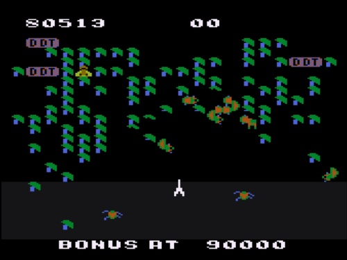 Gameplay of Millipede for Atari 8 Bit