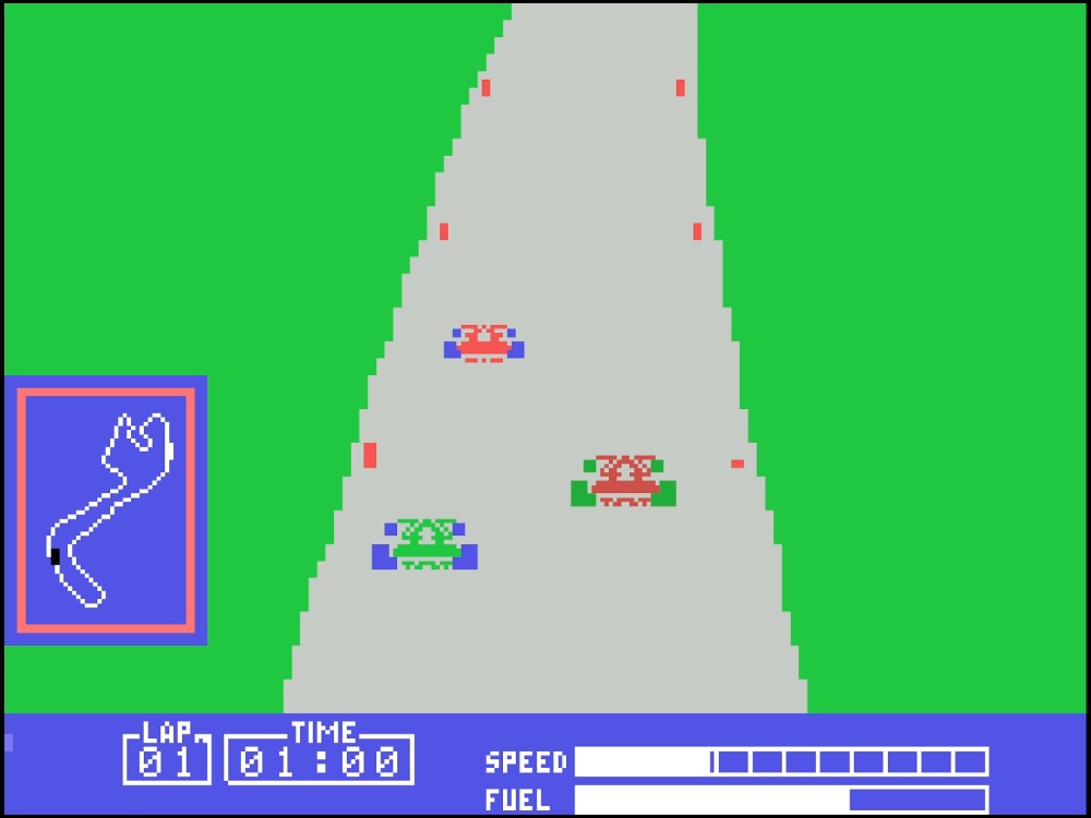 Gameplay of Pitstop for Colecovision
