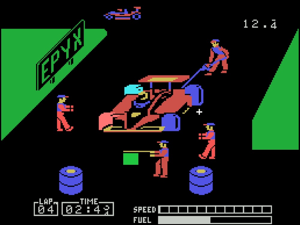 Gameplay of Pitstop for Colecovision