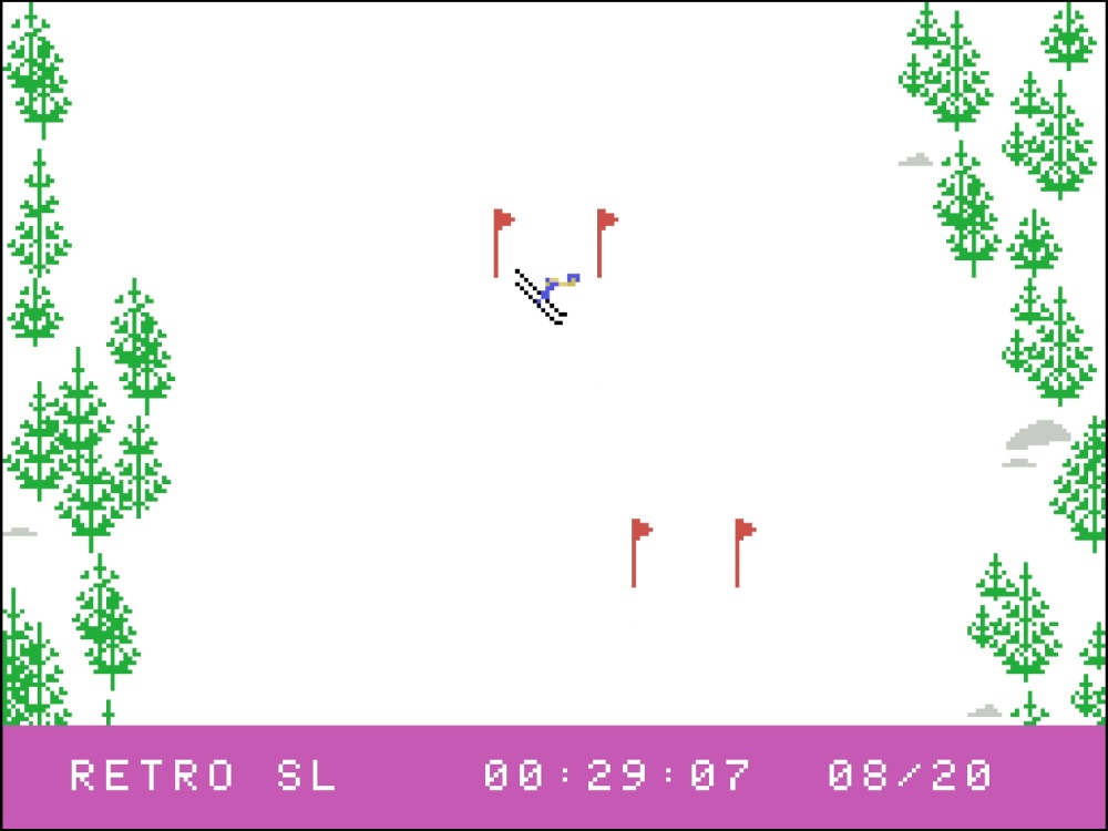 Gameplay of Skiing for Colecovision