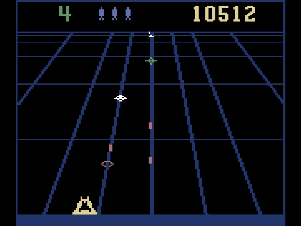 Gameplay of Beamrider for Commodore 64
