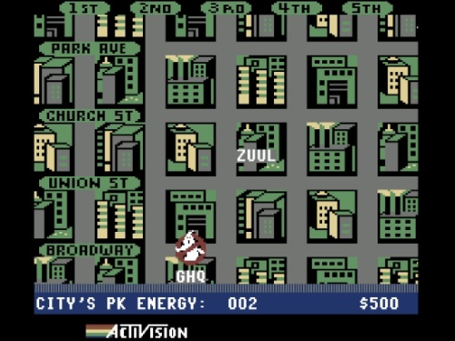 Gameplay of Ghostbusters for Commodore 64