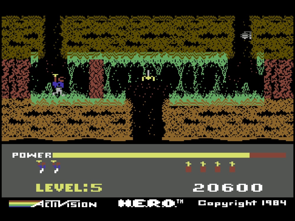 Gameplay of H.E.R.O. for Commodore 64