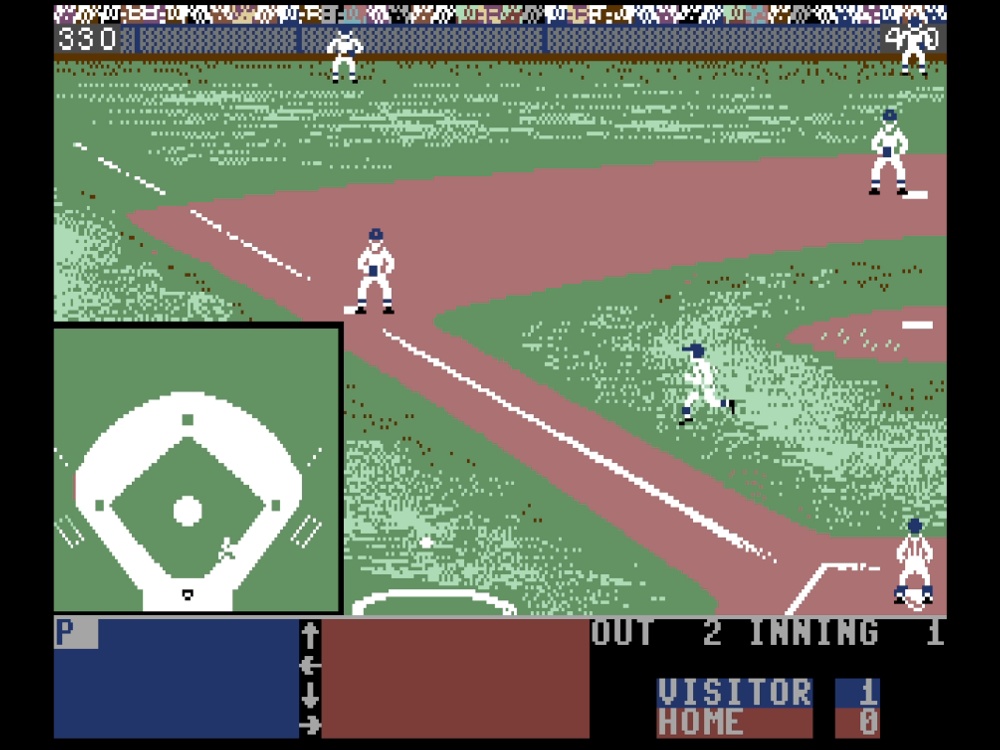 Gameplay of Hardball for Commodore 64