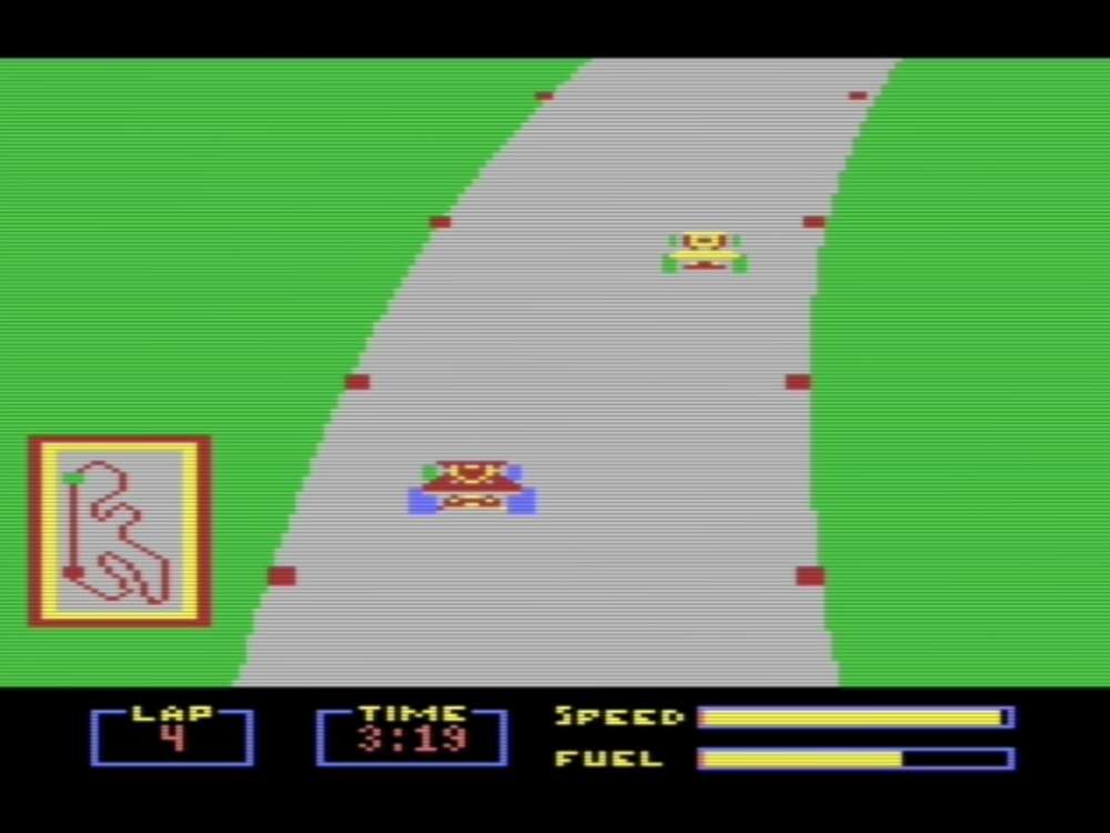 Gameplay of Pitstop for Commodore 64