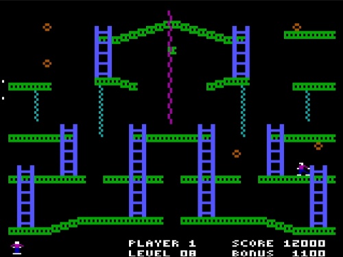 Gameplay of Jumpman for DOS