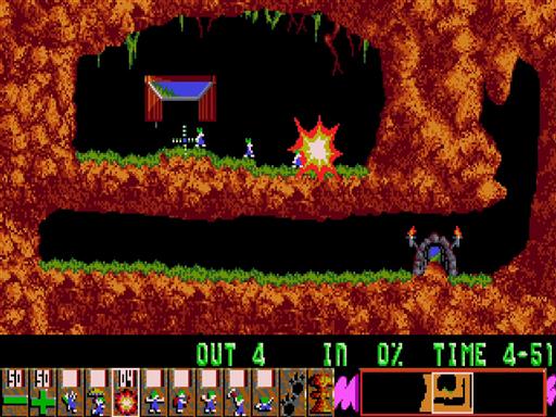 Screenshot of Lemmings for DOS