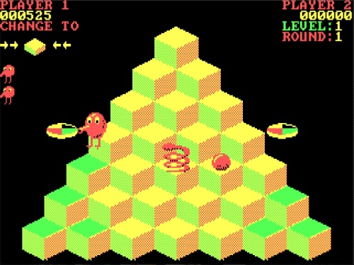 Gameplay of Q*bert for DOS